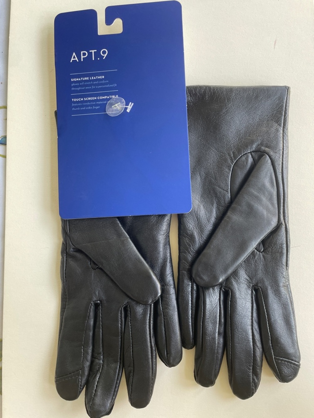 Apt. 9 Black Leather Touchscreen-Compatible Gloves